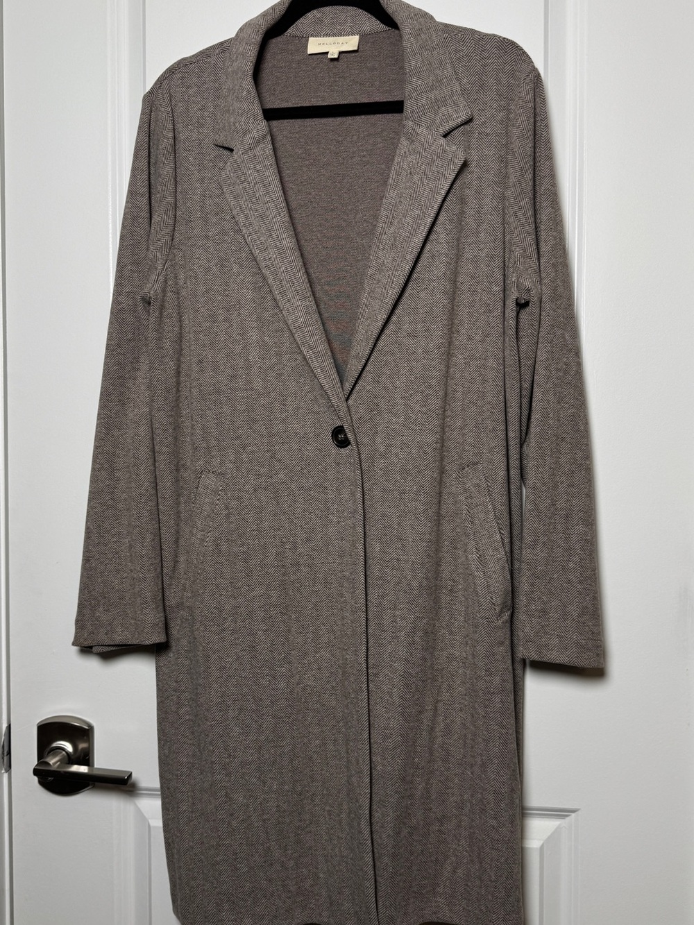 MELLODAY Long Brown Grey Cardigan